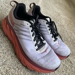 Hoka One One Clifton 6 White/Pink Running Shoes